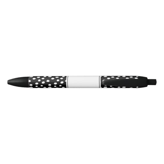 Personalisierte Schwarz-weiß Dots Scandi Modern Kugelschreiber (Rückseite)