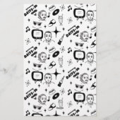 Personalisierte Schwarz-Weiß-Fifties Retro Briefpapier (Rückseite)