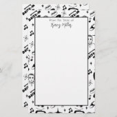 Personalisierte Schwarz-Weiß-Fifties Retro Briefpapier (Vorne/Hinten)