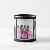 Personalisierte Schwarz-Weiß-FotoCollage "Besties" Tasse (Zentrum)