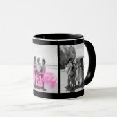Personalisierte Schwarz-Weiß-FotoCollage "Besties" Tasse (VorderseiteRechts)