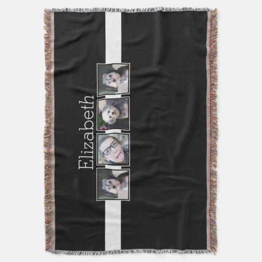 Personalisierte Schwarz-Weiß-Fotosammlungsplattfor Decke (Vorderseite Vertikal)