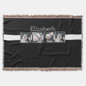 Personalisierte Schwarz-Weiß-Fotosammlungsplattfor Decke (Vorderseite)