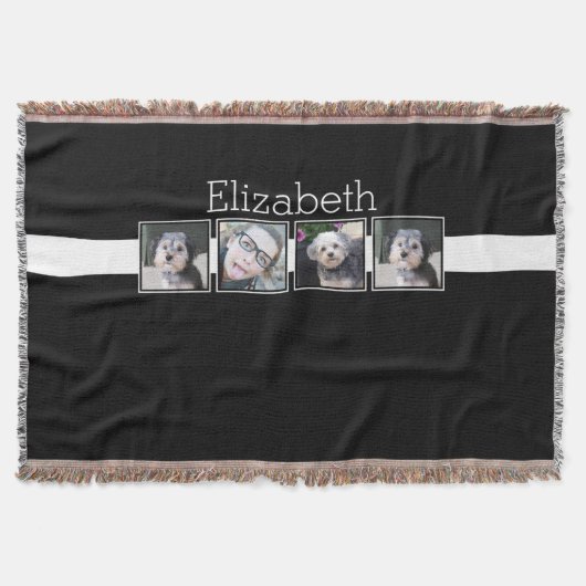 Personalisierte Schwarz-Weiß-Fotosammlungsplattfor Decke (Vorderseite)