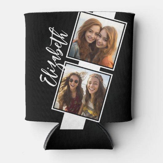 Personalisierte Schwarz-Weiß-Fotosammlungsplattfor Dosenkühler (Vorderseite)