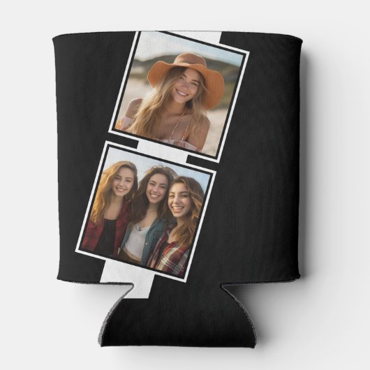 Personalisierte Schwarz-Weiß-Fotosammlungsplattfor Dosenkühler (Rückseite)