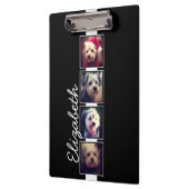 Personalisierte Schwarz-Weiß-Fotosammlungsplattfor Klemmbrett (Links)