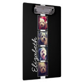 Personalisierte Schwarz-Weiß-Fotosammlungsplattfor Klemmbrett (Rechts)