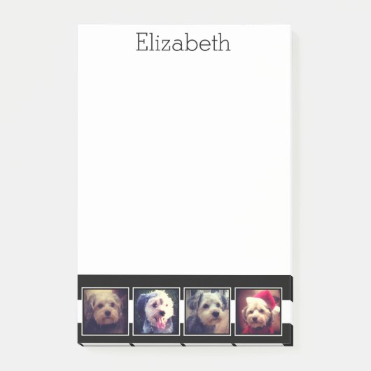 Personalisierte Schwarz-Weiß-Fotosammlungsplattfor Post-it Klebezettel (Vorderseite)