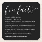 Personalisierte Schwarz-Weiß-Fun-Fakten Rechteckiger Pappuntersetzer (Vorderseite)