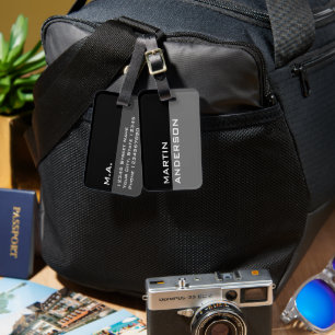 Personalisierte Schwarz-Weiß-Gepäckanhänger Gepäckanhänger