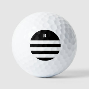 Personalisierte schwarz-weiß gestreifte Totbeutel Golfball