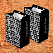 Personalisierte Schwarz-Weiß-Glückwünsche Hochzeit Mittlere Geschenktüte