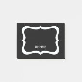Personalisierte Schwarz-Weiß-Grenze Post-it Klebezettel (Vorderseite)