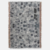 Personalisierte Schwarz-Weiß-Hexagon-Gradient Decke (Vorderseite Vertikal)