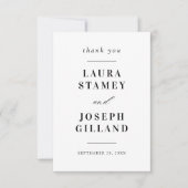 Personalisierte Schwarz-Weiß-Hochzeit Dankeskarte (Vorderseite)