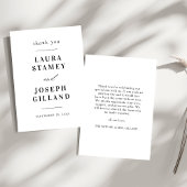 Personalisierte Schwarz-Weiß-Hochzeit Dankeskarte