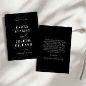 Personalisierte Schwarz-Weiß-Hochzeit Dankeskarte