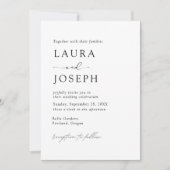 Personalisierte Schwarz-Weiß-Hochzeit Einladung (Vorderseite)