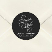 Personalisierte Schwarz-Weiß-Hochzeit Runder Aufkleber