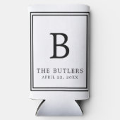 Personalisierte Schwarz-Weiß-Hochzeit Selters Dosenkühler (Vorderseite)