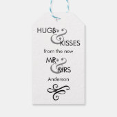 Personalisierte Schwarz-Weiß-Hochzeitsmarke Geschenkanhänger (Rückseite)