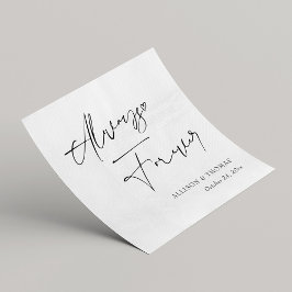 Personalisierte Schwarz-Weiß-Kalligrafie-Hochzeit Serviette