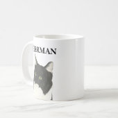 Personalisierte Schwarz-Weiß-Kat-Getränke-Coaster Kaffeetasse (Vorderseite Links)
