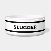 Personalisierte Schwarz-Weiß-Keramik Pet Bowl