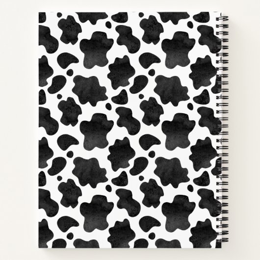 Personalisierte Schwarz-Weiß-Kuh Notizblock (Rückseite)