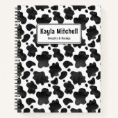 Personalisierte Schwarz-Weiß-Kuh Notizblock (Vorderseite)