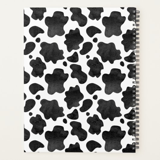Personalisierte Schwarz-Weiß-Kuh Planer (Rückseite)