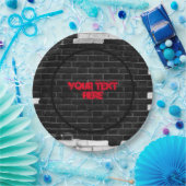 Personalisierte Schwarz-Weiß-Mauer Pappteller (Party)