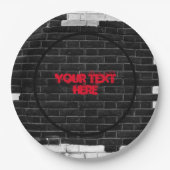 Personalisierte Schwarz-Weiß-Mauer Pappteller (Vorderseite)