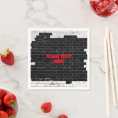 Personalisierte Schwarz-Weiß-Mauer Serviette (Beispiel)