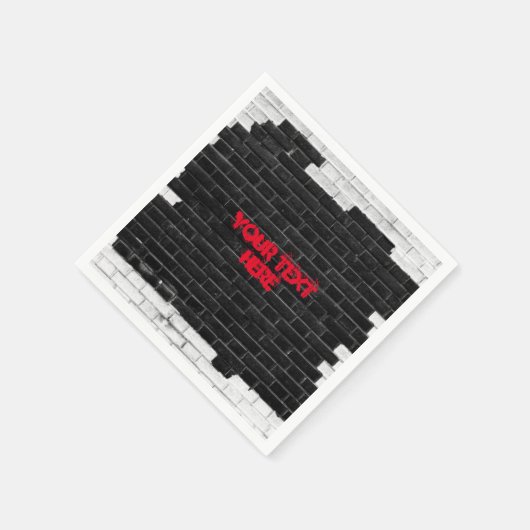 Personalisierte Schwarz-Weiß-Mauer Serviette (Ecke)