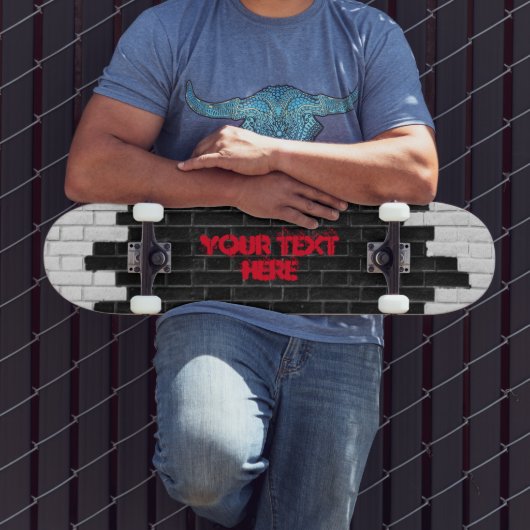 Personalisierte Schwarz-Weiß-Mauer Skateboard (Außenbereich 3)