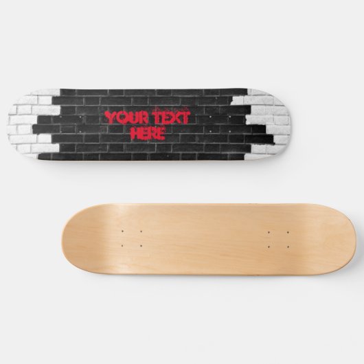 Personalisierte Schwarz-Weiß-Mauer Skateboard (Horizontal)