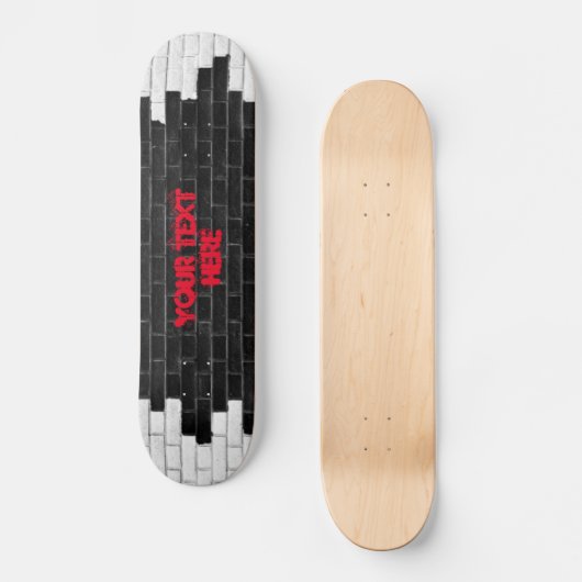 Personalisierte Schwarz-Weiß-Mauer Skateboard (Vorderseite)