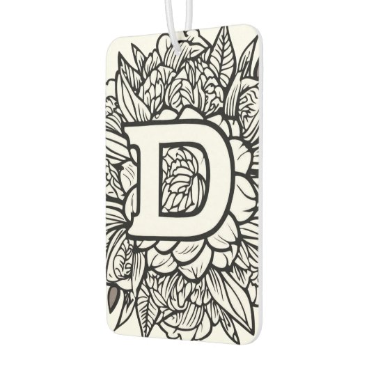 Personalisierte Schwarz-Weiß-Monogramm im Tattoo-S Autolufterfrischer (Links)