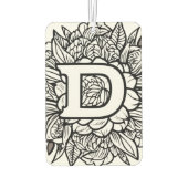 Personalisierte Schwarz-Weiß-Monogramm im Tattoo-S Autolufterfrischer (Rückseite)