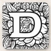 Personalisierte Schwarz-Weiß-Monogramm im Tattoo-S Getränkeuntersetzer (Vorderseite)