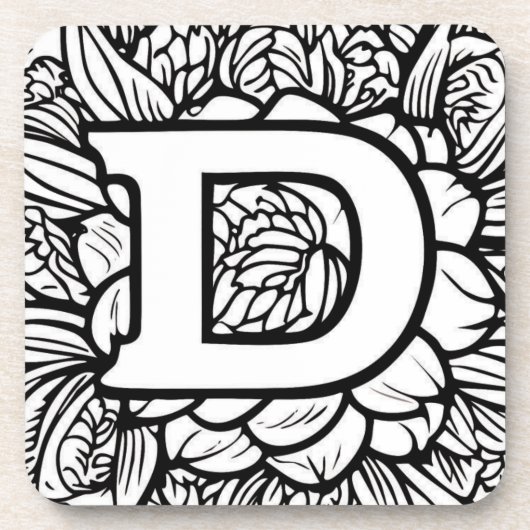 Personalisierte Schwarz-Weiß-Monogramm im Tattoo-S Getränkeuntersetzer (Vorderseite)