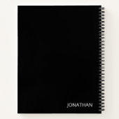 Personalisierte Schwarz-Weiß-Monogramm-Initialen Notizblock (Rückseite)