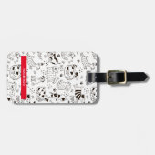 Personalisierte Schwarz-Weiß-Paws & Prints Gepäckanhänger (Vorderseite horizontal)