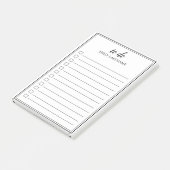 Personalisierte Schwarz-Weiß-Post-It-Notes Post-it Klebezettel (angewinkelt)