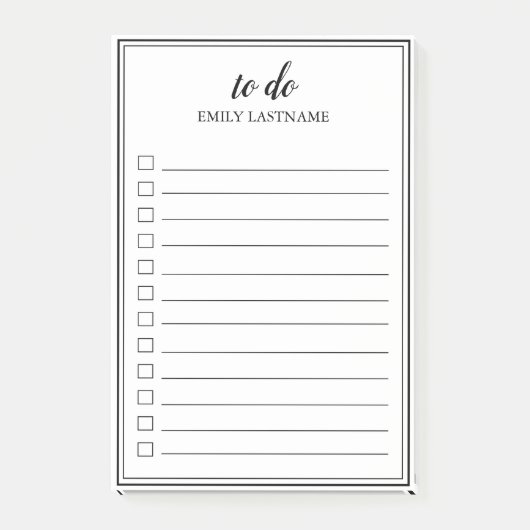 Personalisierte Schwarz-Weiß-Post-It-Notes Post-it Klebezettel (Vorderseite)