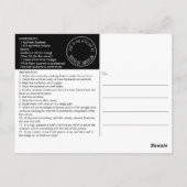 Personalisierte Schwarz-Weiß-Rezept-Karte Postkarte (Rückseite)