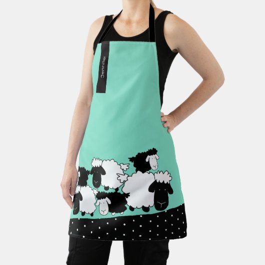 Personalisierte Schwarz-Weiß-Schafe Schürze (InSitu)