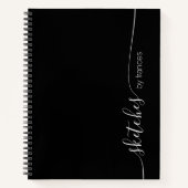 Personalisierte Schwarz-Weiß-Schrift Notizblock (Vorderseite)